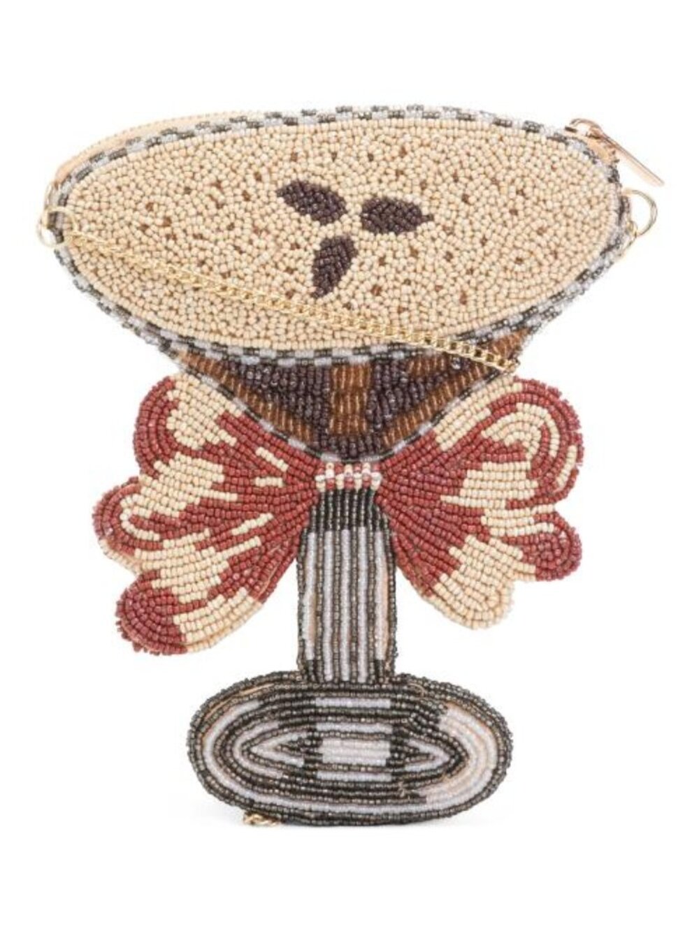 Viral Beaded Crossbody Bag Espresso Martini Figural Bag by Made In India NWT